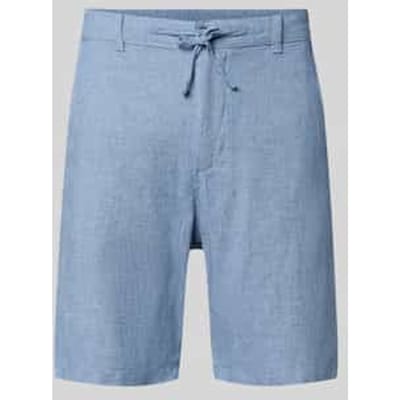 slim fit bermuda van mix van katoen en linnen model 'BRODY'