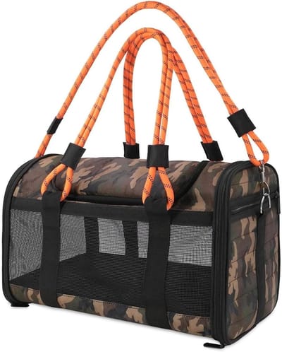 Huisdier Rugzak - Draagtas Kat - Huisdier Vervoer - Ademend Mesh - 45 cm Hoog - Groene Camouflage