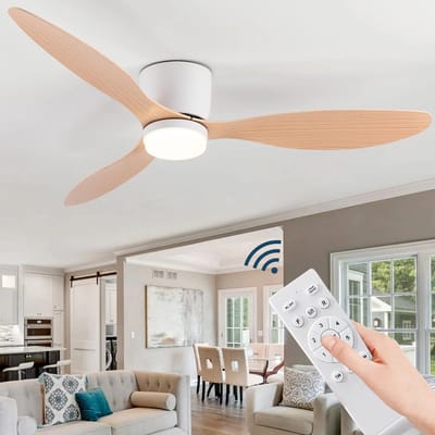 Plafondventilator - Met Verlichting - Plafond Ventilator - Met Lamp - Plafonniere Met Ventilator - Met Licht - Hout - 132cm