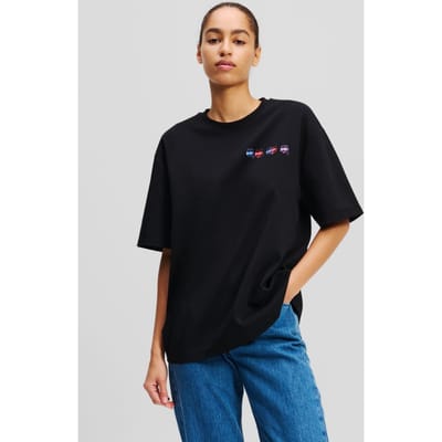 Karl Lagerfeld Ikon Colour Oversized Tshirt Black Taglia: S | Maglie Sportivi Outlet | Donna | Nero