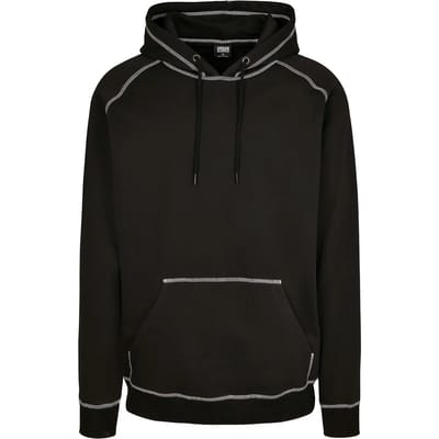 Urban Classics - Contrast Stitching Hoodie/trui - S - Zwart