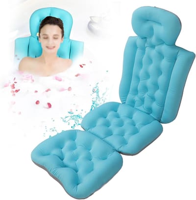 Comfortabel Full Body Badkussen voor Badkuip met Sterke Zuignappen, Ondersteuning voor Hoofd, Nek en Rug, Antislip Badmat voor Ontspanning en Wellness
