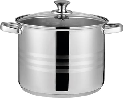 Swiss Haus® NC26SP Soeppan Met Deksel - Ø26cm / 10.6L - Kookpan - Geschikt Voor Inductie & Alle Warmtebronnen - Vaatwasser & Ovenbestendig - RVS