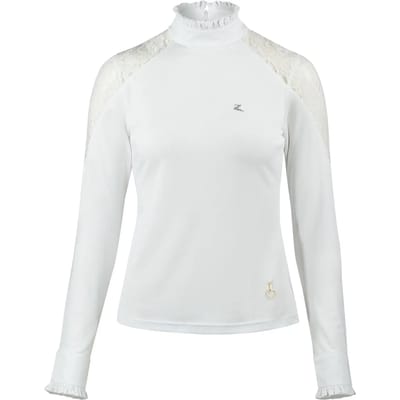 Polo met lange mouwen met kant voor dames Horze Sylvie