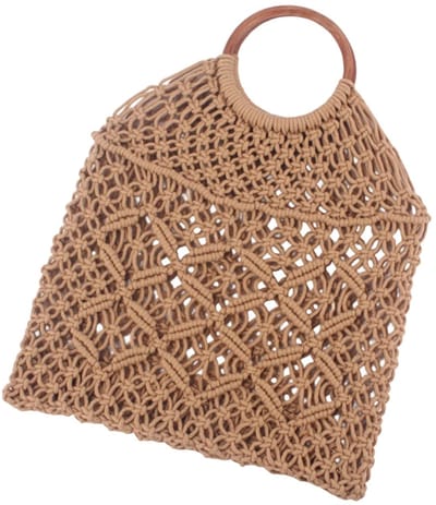 longziming -Handgeweven Tas – Schouder Strandtas – Stevig en Duurzaam – Lichtgewicht – Ruim en Praktisch – Comfortabele Schouderband – Kameel