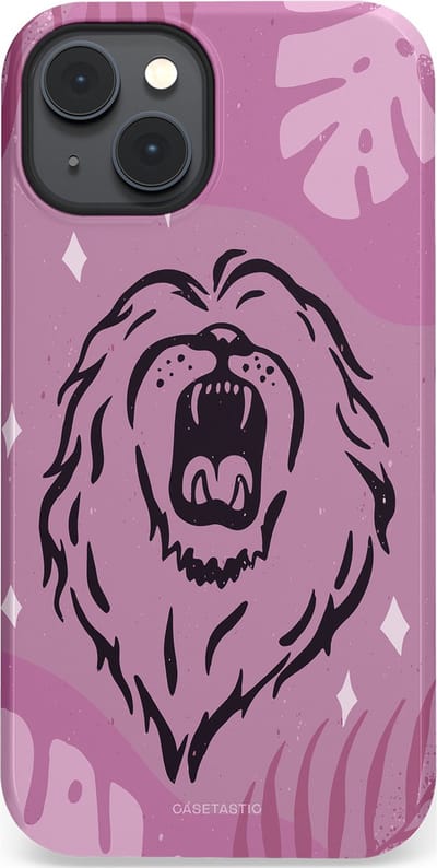 Casetastic hoesje geschikt voor Apple iPhone 14 Plus - MagSafe - Dubbellaagse bescherming - Trots en vurig - Fashion Case - Lila Lichtroze Donkergrijs