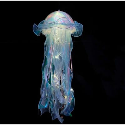 Kleur Kwallen Lamp Lantaarn Decoratieve Lichten Zeemeermin Themafeest Kwallen Licht Lantaarn Meisjes Vrolijk Onder de Zee Thema Verjaardagsfeest Decor blauw