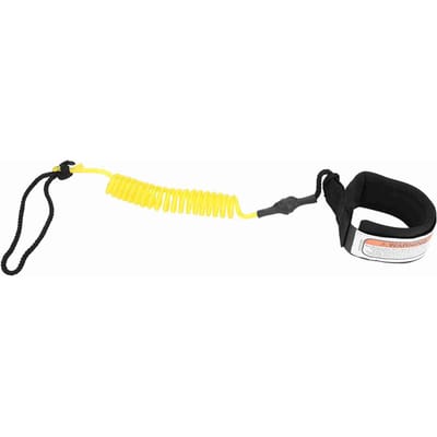 Laisse de Surf Stand Up Paddle Board 5mm Ressort Spiralé Corde de Pied pour Planche de Surf jaune
