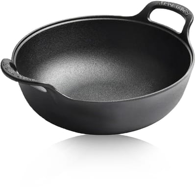 Dailygoods- Wok 30 cm - Gietijzeren Wok - Antiaanbaklaag