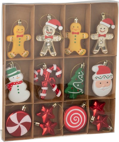 J-Line hanger Kerstmis - kunststof - mix - doos van 13