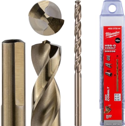 Milwaukee Metaalboren HSS-Ground Cobalt - DIN 338 - 5 en 10 stuks HSSGC 5,5 x 93-10 stuks - 4932373344