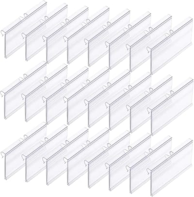 Transparante labelhouders voor labels en kaarten, ideaal voor retail en displayrekken, 100 stuks PVC sloten voor schaplabels