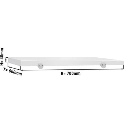 GGM Gastro Schneideplatte für Arbeitstisch - 700x600mm - HACCP-Konform - Weiß Wit