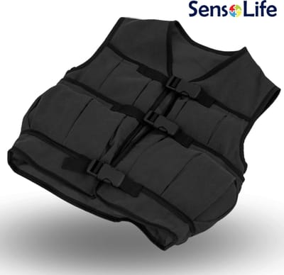 SensoLife Verzwaringsvest voor kinderen – Special | Therapeutisch vest voor kinderen | Diepe druk, ontspanning & concentratie - maat XS <110cm - 1,80 kg - zwart