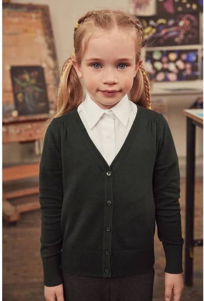 Next - Meisjes - Schoolhemdje met V-hals met hoog katoenpercentage - Groen