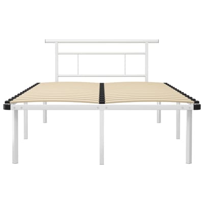 vidaXL - Bedframe - metaal - wit - 120x200 - cm