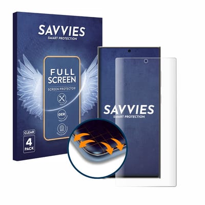 Savvies - Screenprotector voor Samsung Galaxy S23 Ultra - Folie Beschermfolie transparant volledig dekking 4 Stuks