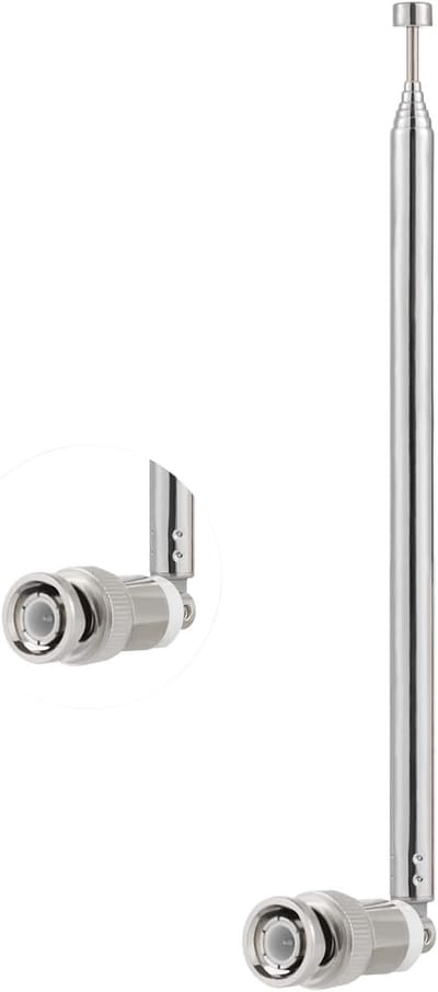 Telescopische Antenne - BNC Stekkerantenne - Radio Ontvangst - 7 Secties Verstelbaar - 71.2CM Uitgevouwen - Zilver