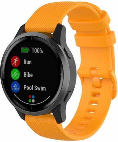 By Qubix - Geschikt voor Garmin bandje - Geschikt voor Garmin Vivomove 3 / HR / Luxe / Sport / Style / Trend - Sportband met motief - Oranje - Smartwatch bandje 20mm