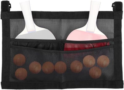 Tafeltennis Ballenhouder - Opbergnet Tas - Sportuitrusting Organiseren - Verstelbaar Draagsysteem - 25 x 20 x 2 cm - Zwart