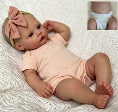 TEKROA® Levensechte Reborn Babypop - herboren peuterpop - zacht vinyl - levensecht ogende pasgeborene - Realistische Pasgeboren Baby - Speelgoed & Cadeau+pluche speelgoed - Meisjes - 18inch