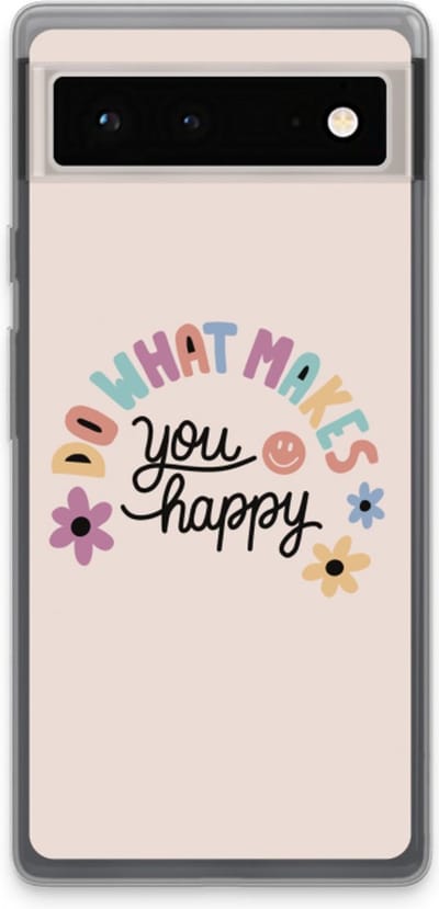 Case Company® - Hoesje geschikt voor Google Pixel 6 hoesje - Happy days - Soft Cover Telefoonhoesje - Bescherming aan alle Kanten en Schermrand