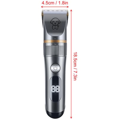 Tondeuse à Chien pour Toilettage Tondeuses de Toilettage pour Chien Rechargeable par USB Kit de Toilettage pour Animaux avec Affichage LED et Peignes Brosse
