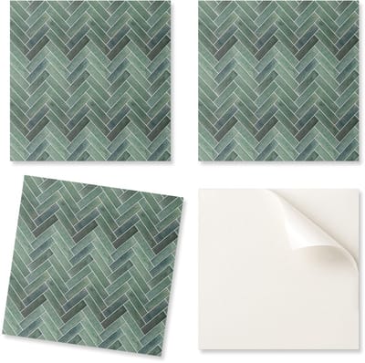 Vinyl decoratie met print voor montage zonder gereedschap, 3D visgraatpatroon, 20x20x20 cm