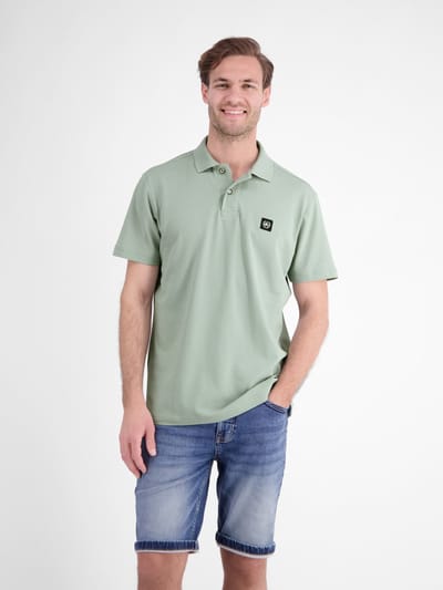 LERROS Mannelijk poloshirt van katoen met een structuur die stevig aanvoelt , Maat: S , Kleur: BAY GREEN , 100% katoen