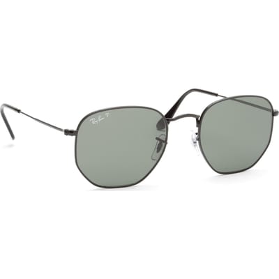 Ray-Ban RB3548N 002/58 - Hexagonal (Flat) - zonnebril - Zwart / Groen Klassiek G-15 - Gepolariseerd - 54mm