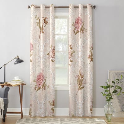 Dahlia Bloem Bladeren Retro Raamgordijn Woonkamer Luxe Valgordijn voor Slaapkamer Huis Keuken Decor Gordijn 135W x 60H(cm) x1 beige