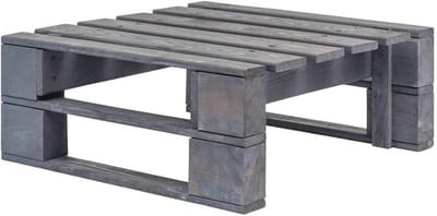 Tuinpoef van Pallets - Houten Kruk Bank - Buiten Ontspannen - Geïmpregneerd Grenenhout - 25 cm Zithoogte - Grijs
