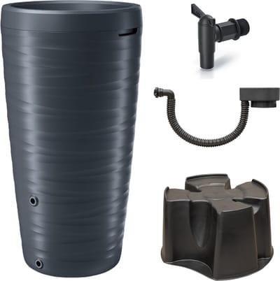 Complete set Vaze - Regenton - 2-in-1 - 240 liter - Antraciet - Plantenbak - Bewatering - Tuinieren - Tuin - Moestuin