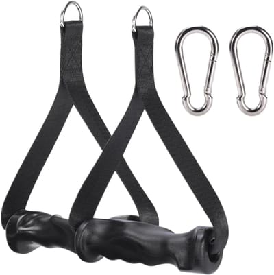 Fitness Handgrepen - Roeihandgrepen Kabelgrepen - Krachttraining Thuis - Antislip Ergonomisch Ontwerp - 24 cm Lengte - Zwart