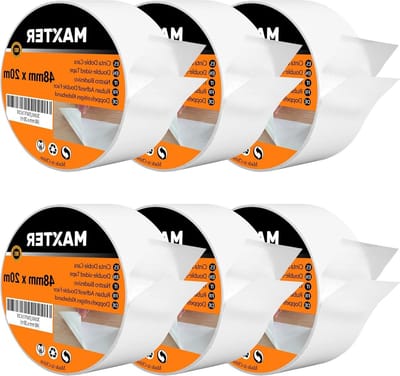 Dubbelzijdige Tape Extra Sterke Dunne - Transparante Plakband voor Doe-Het-Zelf - Ambachten en Scrapbooking - 48mm x 20m - Pak 6 rollen - 120m - Double Sided Tape - Hoge Kwaliteit