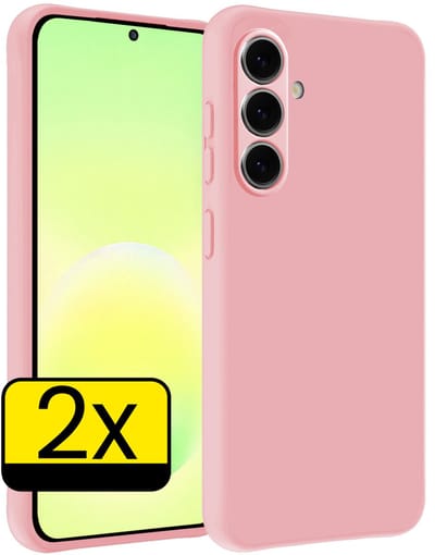 Hoesje - 2 Stuks - Geschikt voor Samsung Galaxy A57 - Sterk & Shockproof - Case Siliconen - Back Cover - Telefoon Hoes - Telefoonhoesjes - Lichtroze