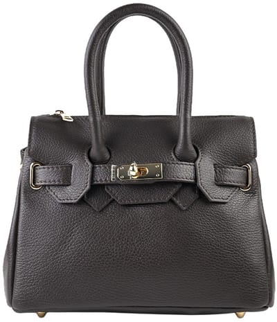 Giuliano lederen handtas Aleah - Dames - Made in Italy - Koffie