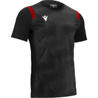 Macron Rodders Shirt Korte Mouw Kinderen - Zwart / Rood | Maat: 7-8 Y