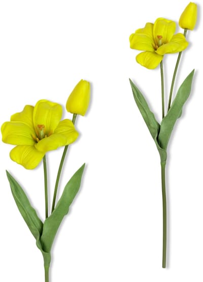 Inspiruj Tulipan Piankowy - Kunstbloem - Geel - 53 cm - Slanke Stengel