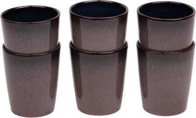 Kade 171 Vila Nova koffiemokken 6 stuks 250 ml - stoneware blauw met roze