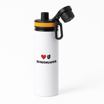 Hacebo® - love u schoonvader waterfles met draaidop oranje - Papa - de liefste schoonvader - vader cadeautjes - vaderdag - verjaardag - geschenk - kado - water fles - 850ML