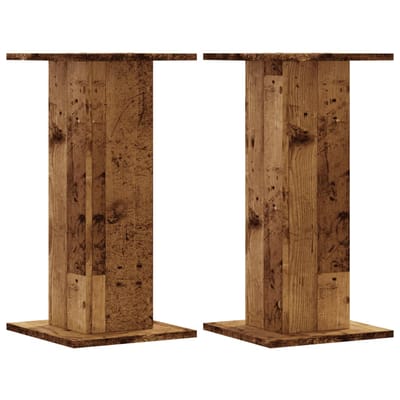 vidaXL - Plantenstandaards - 2 - st - 30x30x60 - cm - bewerkt - hout - oud - houtkleurig