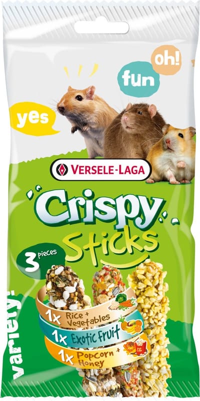 Versele-Laga Crispy Sticks Triple Variety Pack - Knaagdiersnack - Mix 3x35 g Omnivoren