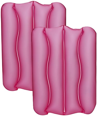 Bestway Opblaasbaar reiskussen - 2x - roze - 38 x 24 cm - camping/vakantie/vliegtuig reis kussens