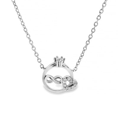 Juwelier Zwartevalk - Zilveren (gerhodineerd) ketting met hanger - 25.284/45cm