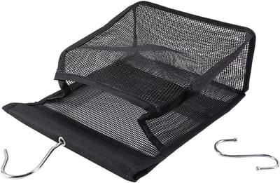 Wasknijperzak met haak - Kledingknijper opbergtas - Wasgoed organiseren - Ademend mesh-ontwerp - 22.5 x 20 x 10 cm - Zwart