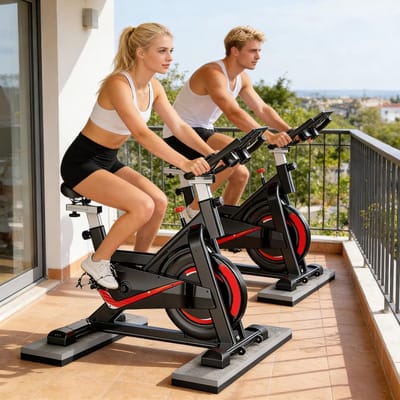 Fietsmat - Beschermmat - Fitness Thuis - Trillingsdempend - 2 stuks - Zwartgrijs