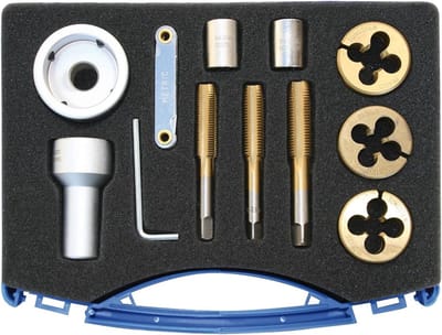 Draad Tapset - Schroefdraad Snijset - Wielbouten Reinigen - Ratelbediening Mogelijk - M12 M14