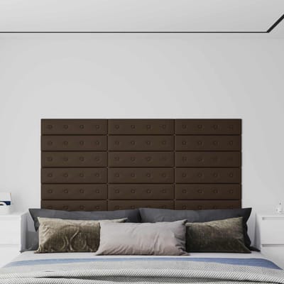 vidaXL - Wand - Hoofdbord - 12 - st - Bruin - Kunstleer