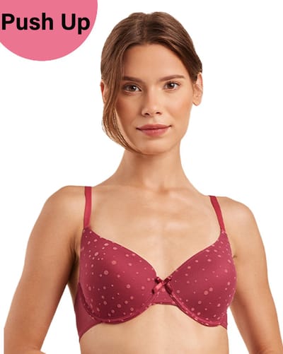 Vanilla - Dames Lingerie, Bh, Push-up Beugel beha - Rood - Maat 85B